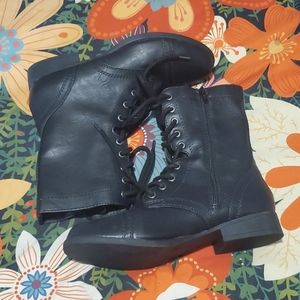 Black zip up boots